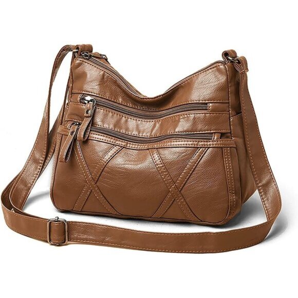 Handbags - New Small Crossbody Bag for Women, Vegan Leather Shoulder Purse - Brown